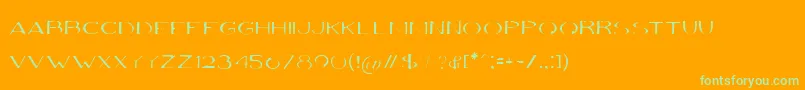VolkiThin Font – Green Fonts on Orange Background