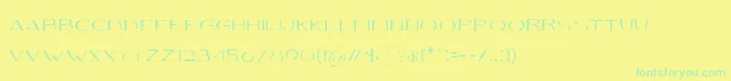 VolkiThin Font – Green Fonts on Yellow Background