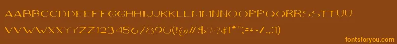 VolkiThin Font – Orange Fonts on Brown Background
