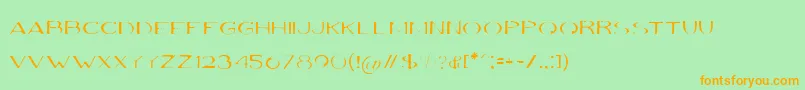 VolkiThin Font – Orange Fonts on Green Background