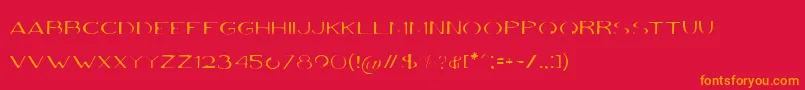 VolkiThin Font – Orange Fonts on Red Background