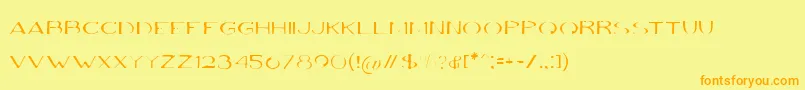 VolkiThin Font – Orange Fonts on Yellow Background
