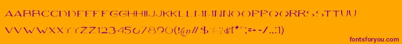 VolkiThin Font – Purple Fonts on Orange Background