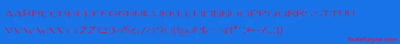 fuente VolkiThin – Fuentes Rojas Sobre Fondo Azul