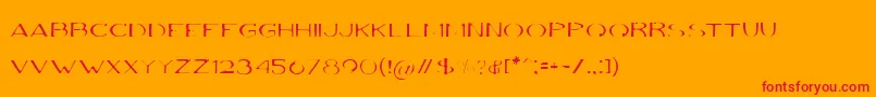 VolkiThin Font – Red Fonts on Orange Background