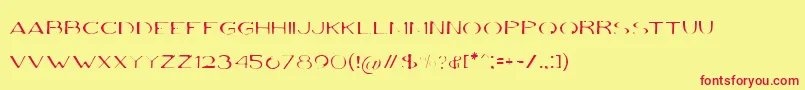 VolkiThin Font – Red Fonts on Yellow Background