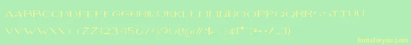 VolkiThin Font – Yellow Fonts on Green Background