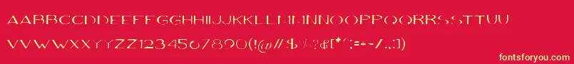 VolkiThin Font – Yellow Fonts on Red Background