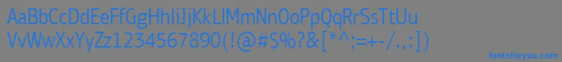 フォントPfbulletinsansproLight – 灰色の背景に青い文字