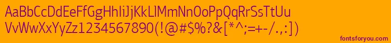 PfbulletinsansproLight Font – Purple Fonts on Orange Background