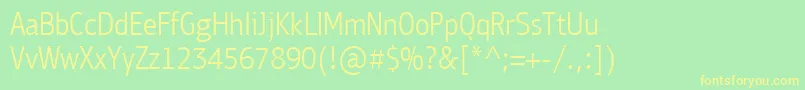 PfbulletinsansproLight Font – Yellow Fonts on Green Background