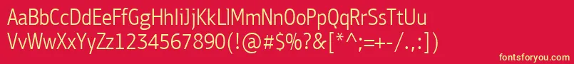 PfbulletinsansproLight Font – Yellow Fonts on Red Background