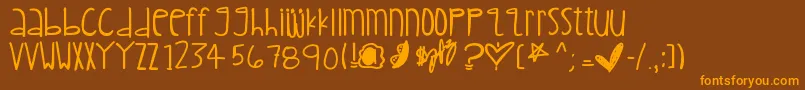 Childishkid Font – Orange Fonts on Brown Background