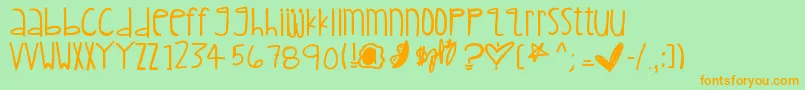Childishkid Font – Orange Fonts on Green Background