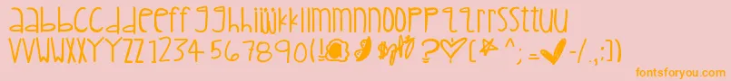Childishkid Font – Orange Fonts on Pink Background