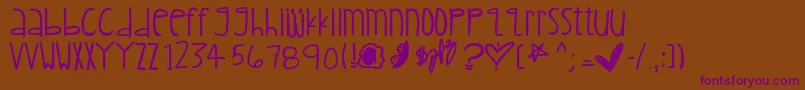 Childishkid Font – Purple Fonts on Brown Background