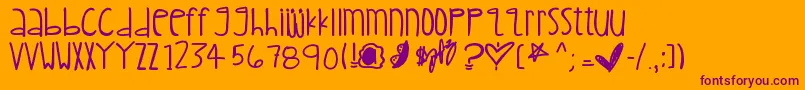 Childishkid Font – Purple Fonts on Orange Background