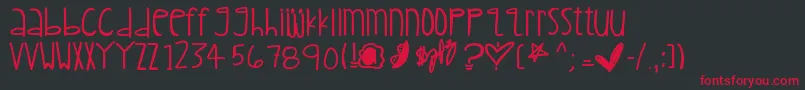 Childishkid-Schriftart – Rote Schriften auf schwarzem Hintergrund