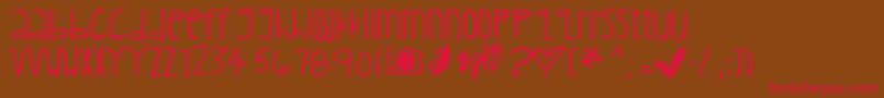 Childishkid Font – Red Fonts on Brown Background
