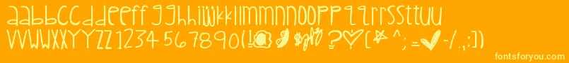 Childishkid Font – Yellow Fonts on Orange Background