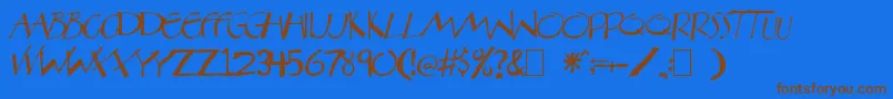 Aberration Font – Brown Fonts on Blue Background