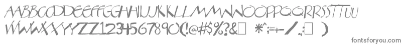 Aberration-fontti – harmaat kirjasimet valkoisella taustalla