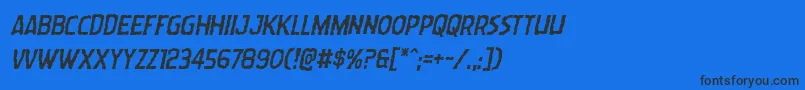 フォントWormcuisineital – 黒い文字の青い背景