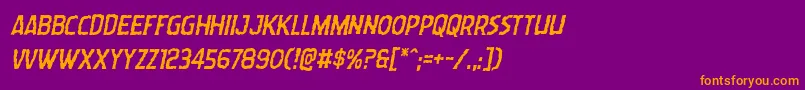 Wormcuisineital Font – Orange Fonts on Purple Background