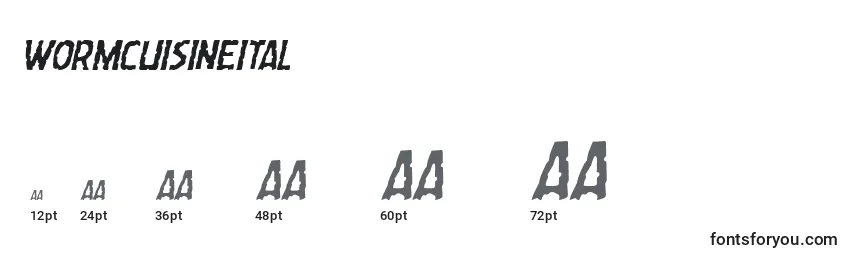 Wormcuisineital Font Sizes