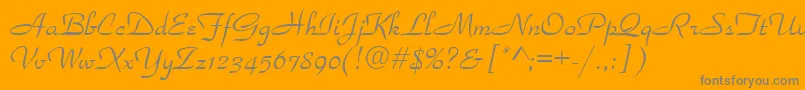 Parkavenue ffy-Schriftart – Graue Schriften auf orangefarbenem Hintergrund