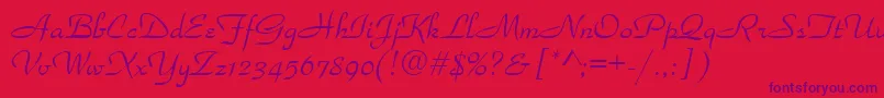 Parkavenue ffy Font – Purple Fonts on Red Background