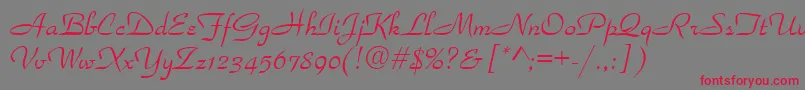 Parkavenue ffy Font – Red Fonts on Gray Background
