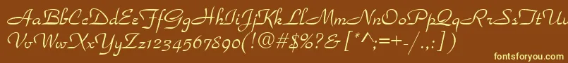 Шрифт Parkavenue ffy – жёлтые шрифты на коричневом фоне