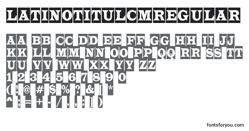 Czcionka LatinotitulcmRegular – alfabet, cyfry, specjalne znaki