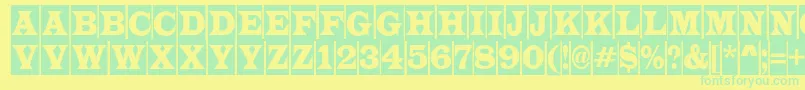 Police LatinotitulcmRegular – polices vertes sur fond jaune