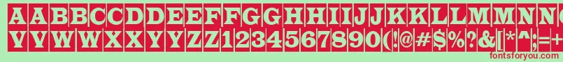 LatinotitulcmRegular Font – Red Fonts on Green Background