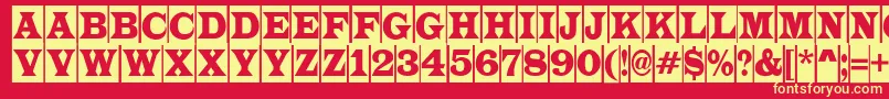 LatinotitulcmRegular Font – Yellow Fonts on Red Background