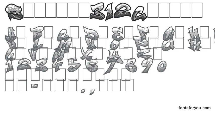 Schriftart Smasher312Custom – Alphabet, Zahlen, spezielle Symbole