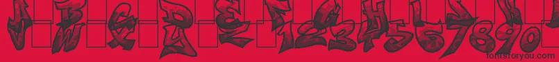 フォントSmasher312Custom – 赤い背景に黒い文字