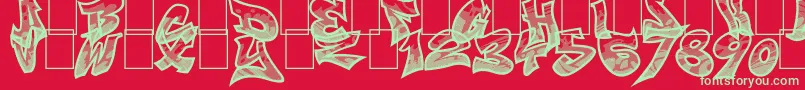 Smasher312Custom Font – Green Fonts on Red Background