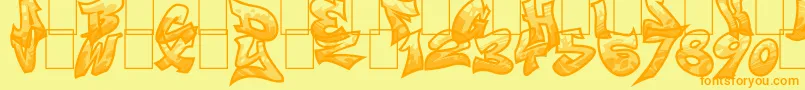 Smasher312Custom Font – Orange Fonts on Yellow Background
