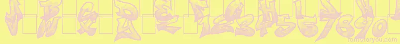 Smasher312Custom Font – Pink Fonts on Yellow Background