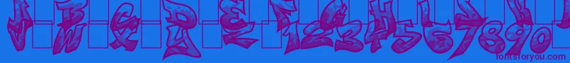 Smasher312Custom Font – Purple Fonts on Blue Background