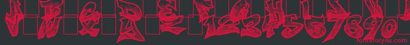 フォントSmasher312Custom – 黒い背景に赤い文字