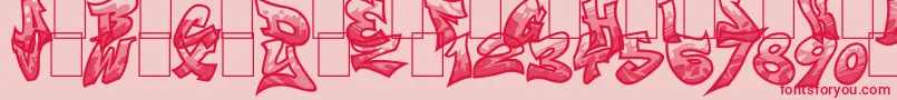 Smasher312Custom Font – Red Fonts on Pink Background