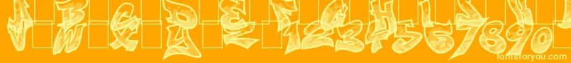 Smasher312Custom Font – Yellow Fonts on Orange Background