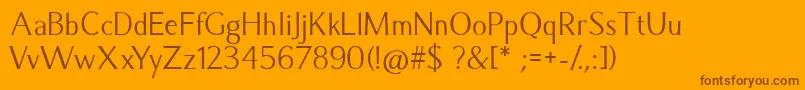 CaramellaRegular-Schriftart – Braune Schriften auf orangefarbenem Hintergrund