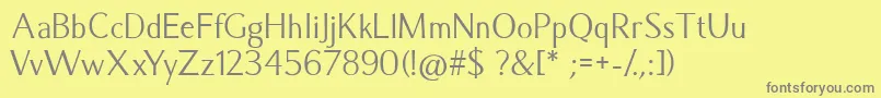 CaramellaRegular-Schriftart – Graue Schriften auf gelbem Hintergrund