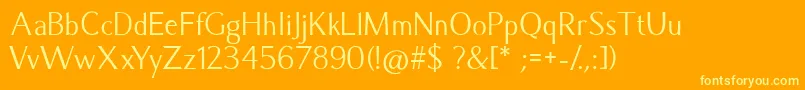 Czcionka CaramellaRegular – żółte czcionki na pomarańczowym tle