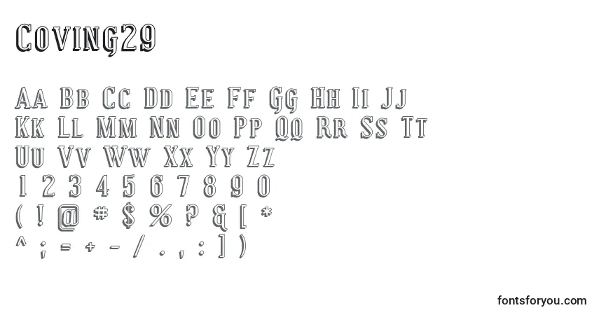 Шрифт Coving29 – алфавит, цифры, специальные символы